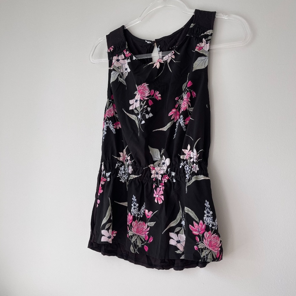 A New Day Black‎ Floral Blouse Sz S - Picture 4 of 6
